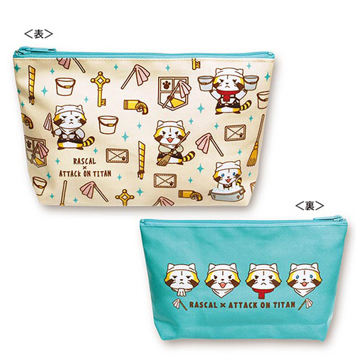 ポーチ〈そうじ チラシ柄〉｜商品情報｜ラスカル×進撃の巨人 コラボ第2