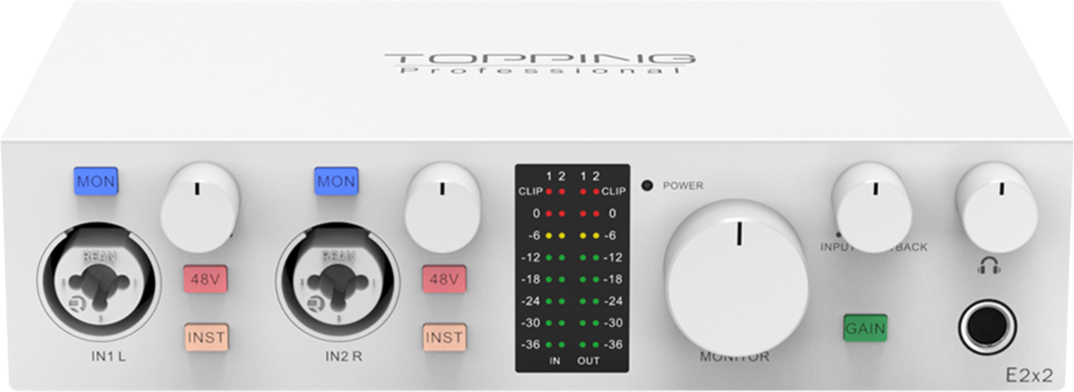 TOPPING PROFESSIONAL E2X2 USB Audio Interface White