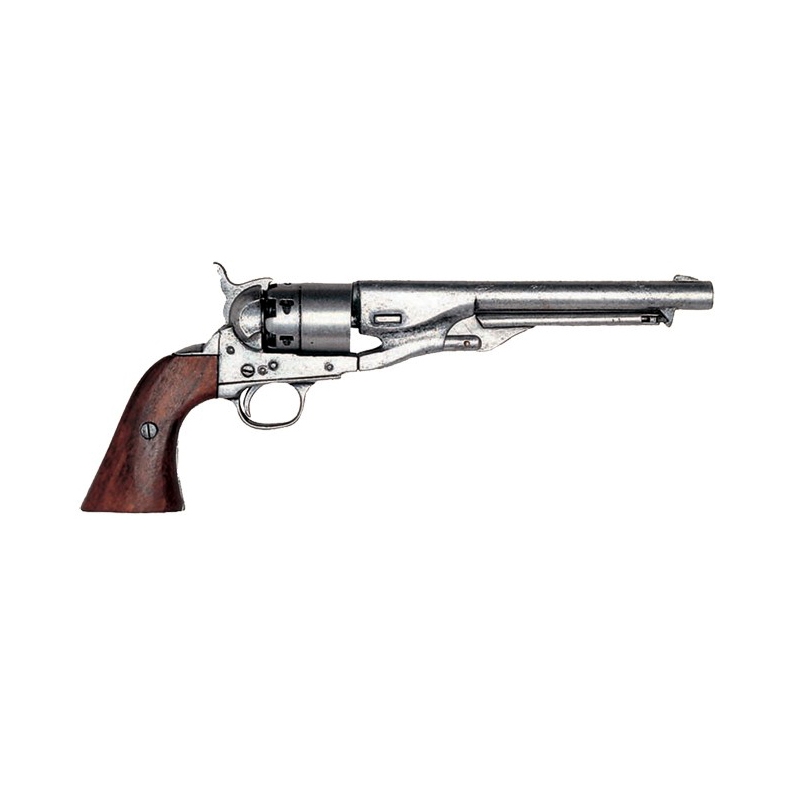 By The Sword - Old West M1873 Colt Cavalry Revolver Nickel Non Firing