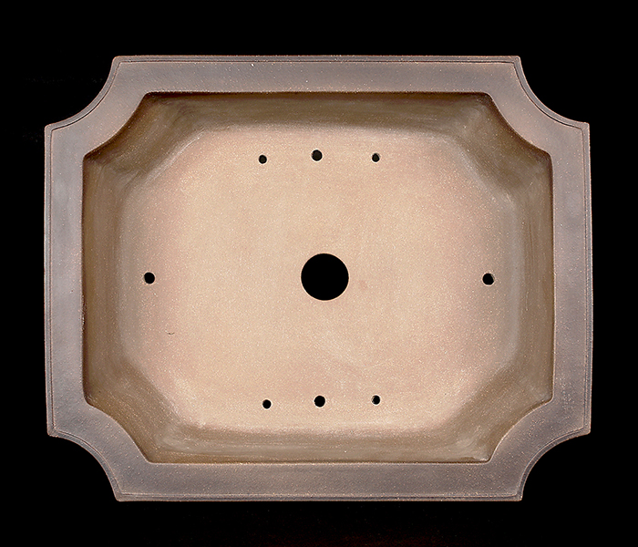 烏泥外縁隅切額面長方鉢 | 盆栽、盆栽書籍、盆栽鉢の通販│近代出版