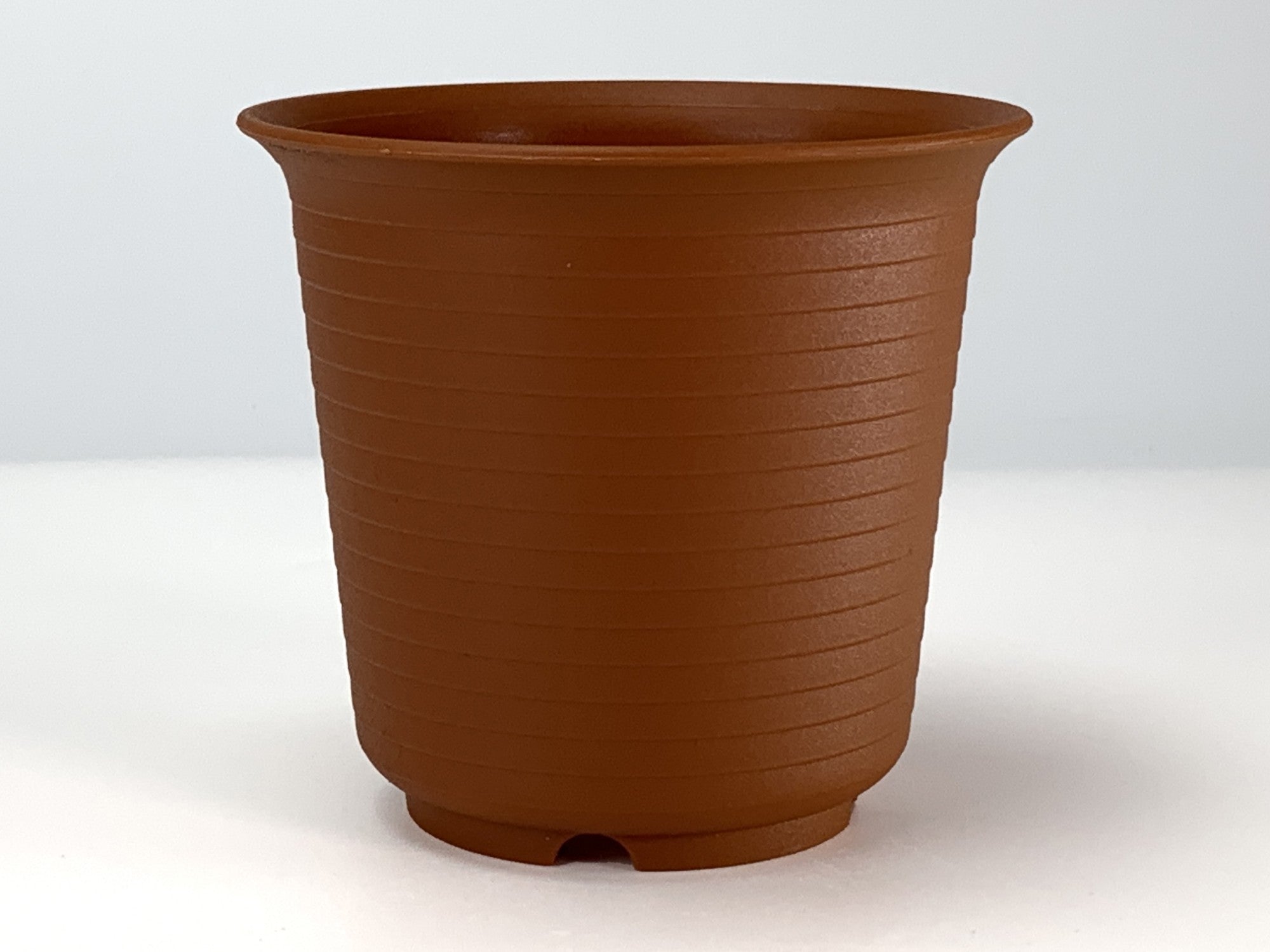 プラ鉢 3.5号 スタンダード丸鉢 ブラウン TB35穴有 幅10.4cm×高さ9.6cm