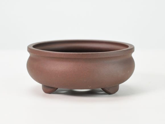袋型丸鉢 磨き泥物 盆栽鉢 茶 4号 鉢幅12cm×高さ5cmを販売｜盆栽妙