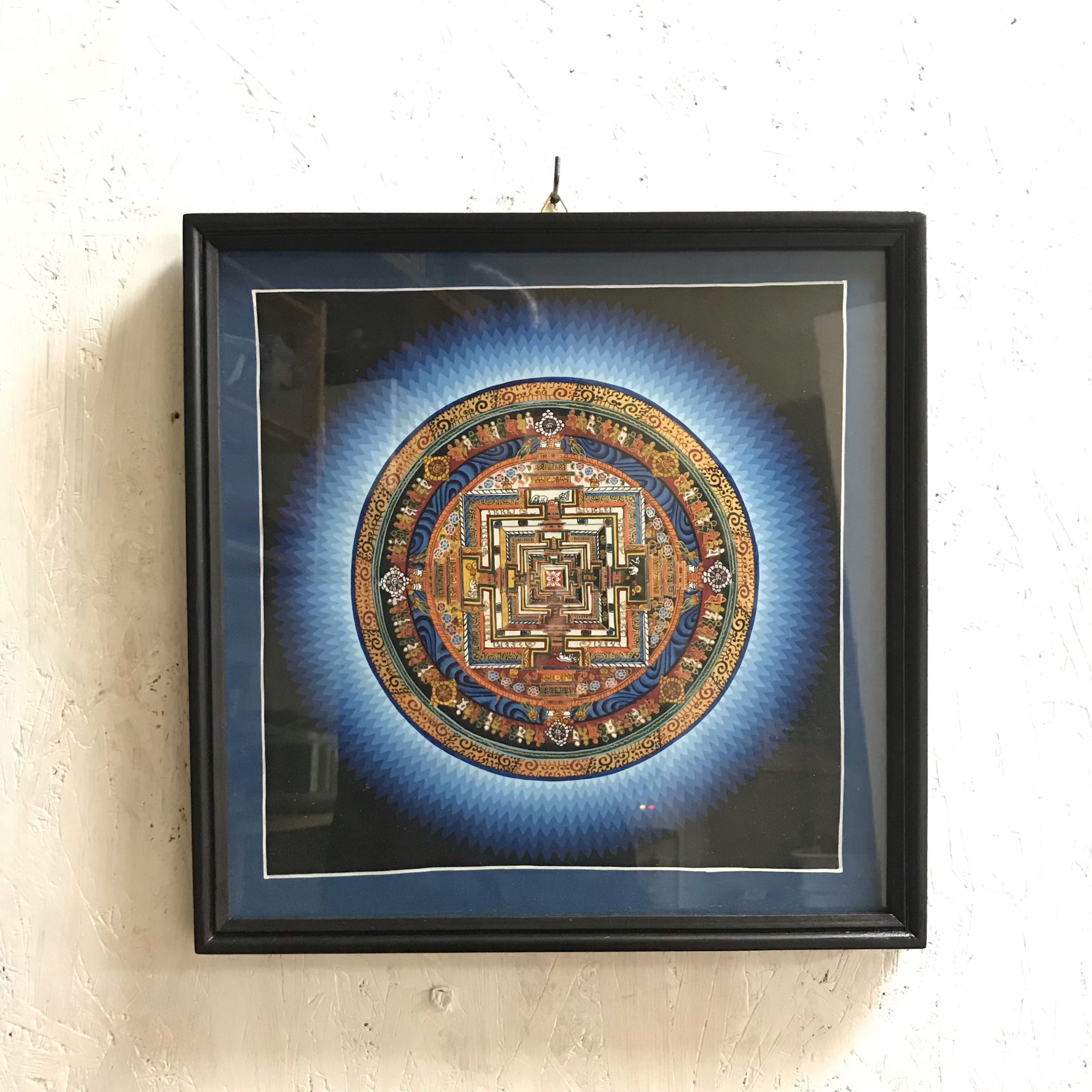 曼荼羅 マンダラ カーラチャクラ 手描きタンカ チベット密教タンカ額