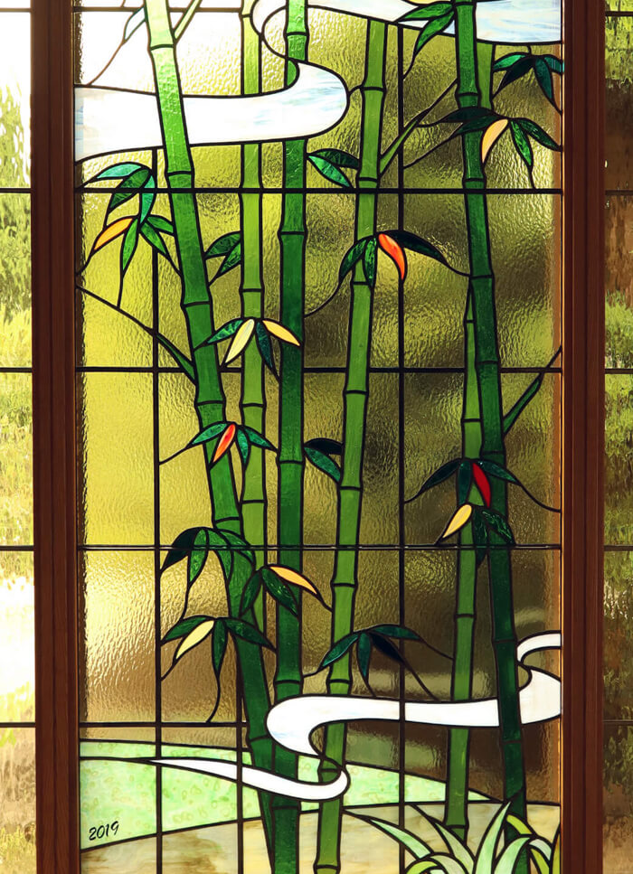 花・植物・風景のデザイン-035「竹」| ステンドグラスバロック