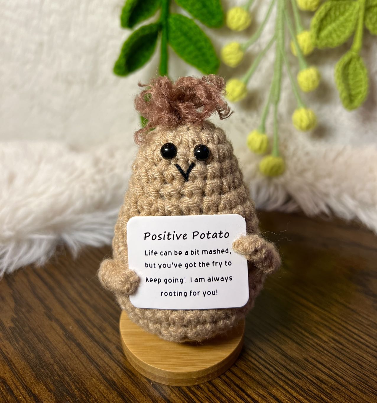 Unique Handmade Crochet positive veggie+Emotional Support carrot