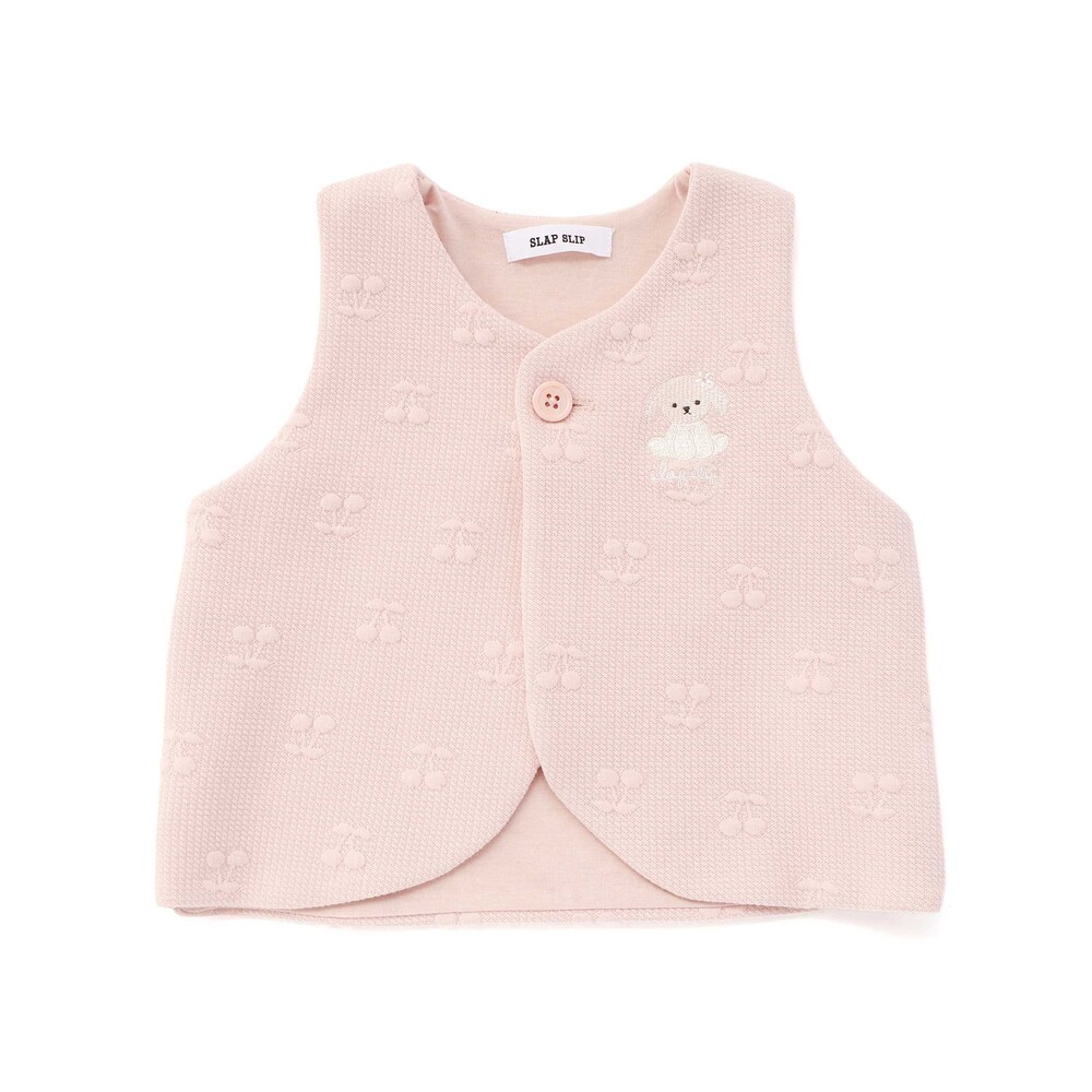 お揃い】ぽこぽこチェリーアニマル柄ベストベビー(70~80cm)(ﾜﾝｻｲｽﾞ(70