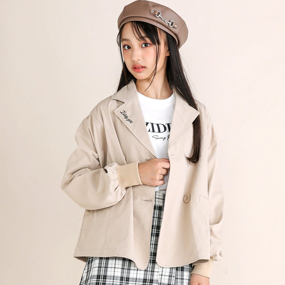 ニコ☆プチ 掲載 】トレンチコート風ブルゾン(130~160cm)(130cm