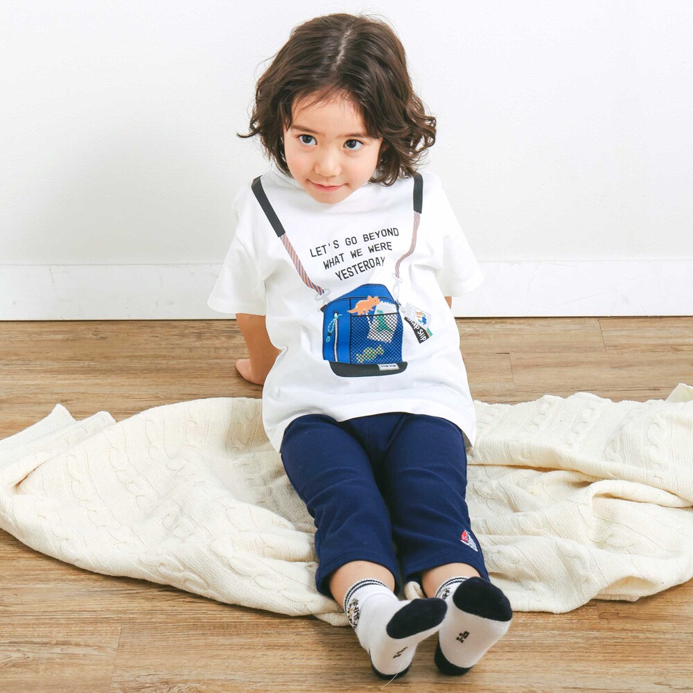 スララク/防汚加工/オーガニックコットン】わくわく男の子半袖Tシャツ