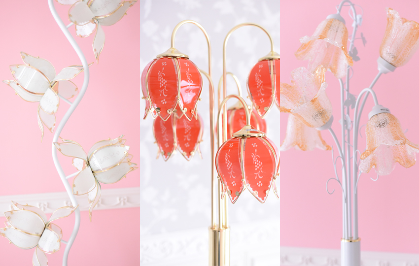 ロータスフラワー フロアランプ フロアライト 4灯 ホワイト 高さ189