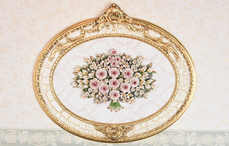 イタリア製 EMMEGI カポディモンテ 磁器額 幅90cm 【送料無料