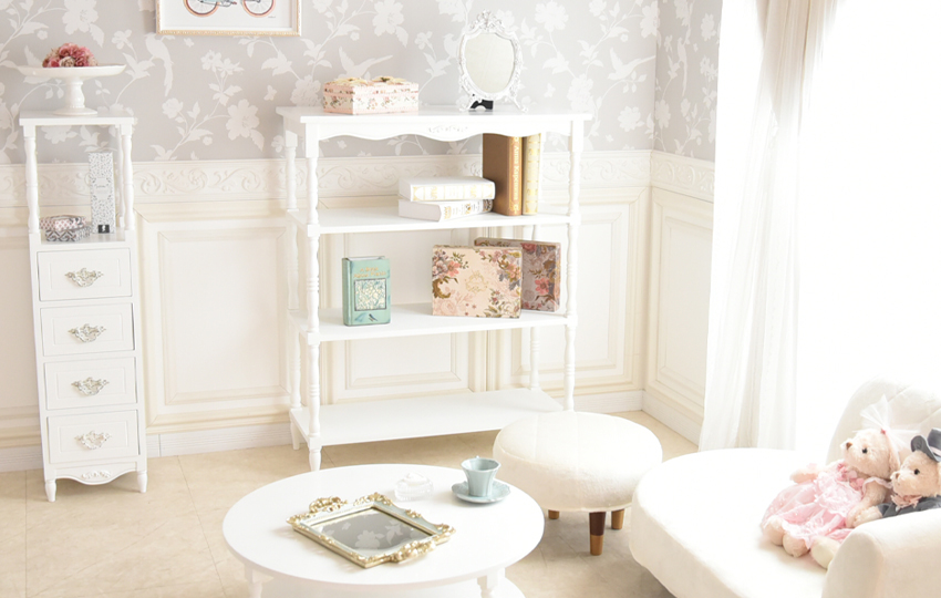 フレンチ アパルトメント シェルフ ラック 幅90cm | ロココ調家具通販