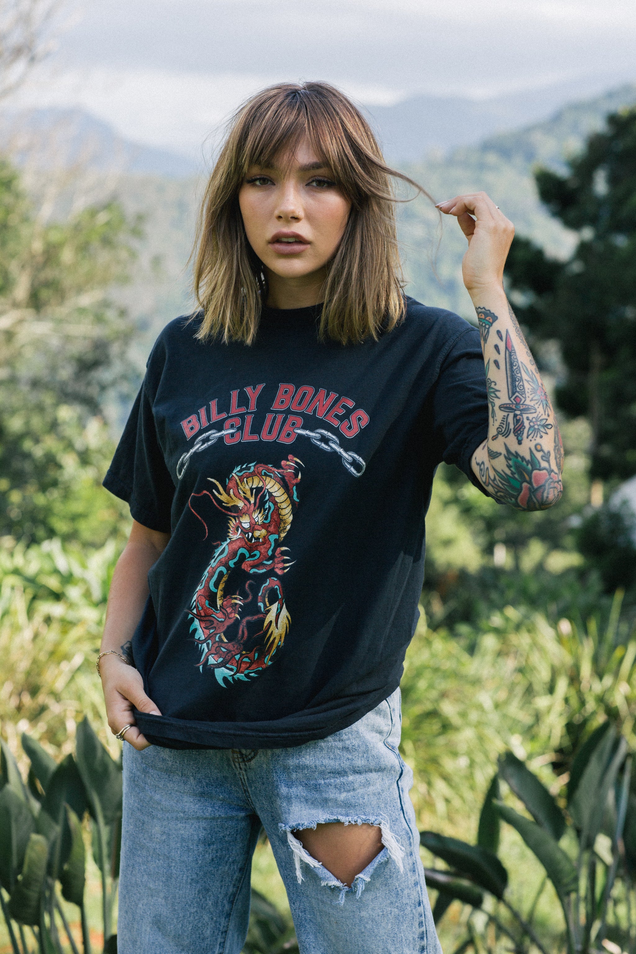 The Dragon Tee - Vintage Black Billy Bones Club Tシャツ ブラック