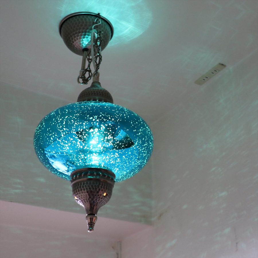 トルコランプ アンティークフィニッシュ 直径24cm ビンテージミラー