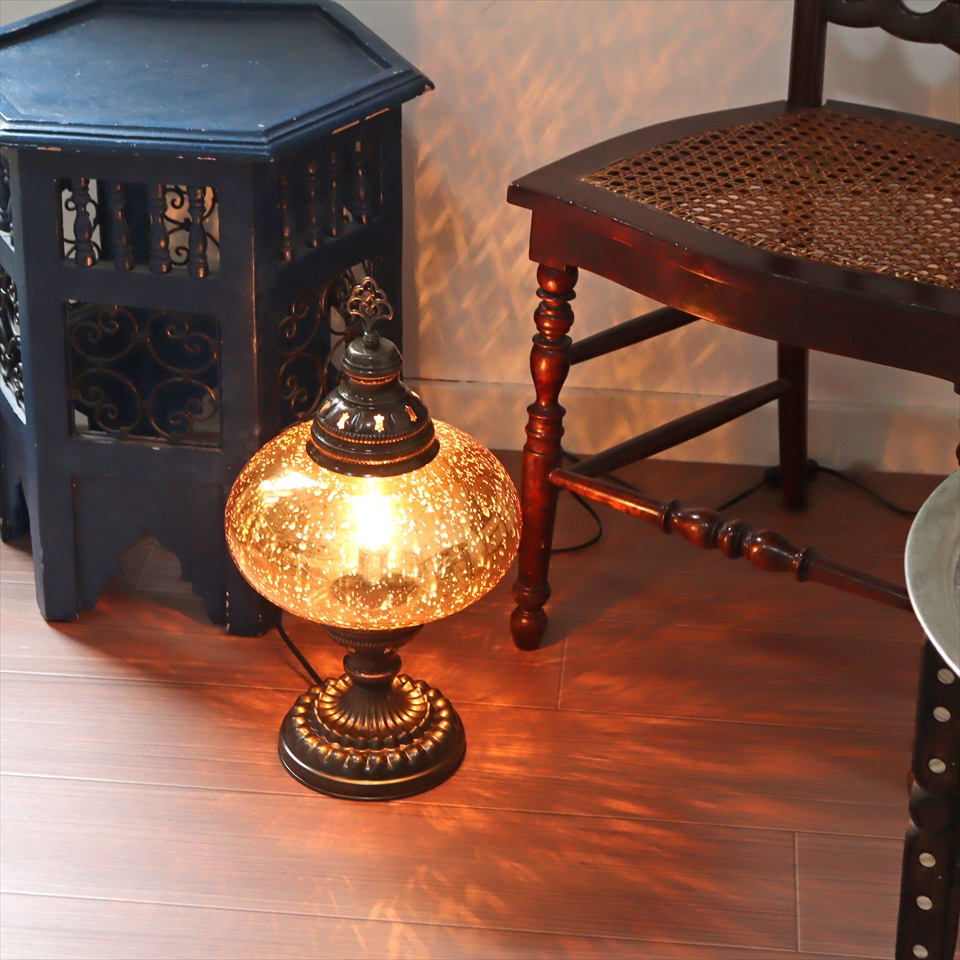 トルコランプ テーブルランプ アンティークフィニッシュ 直径23cm