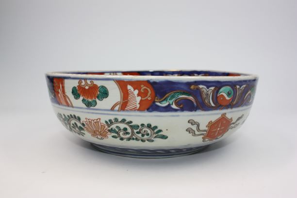 古道具・伊万里焼・鉢・伊万里色絵龍紋鳳凰紋鉢 茶道具・古道具・古