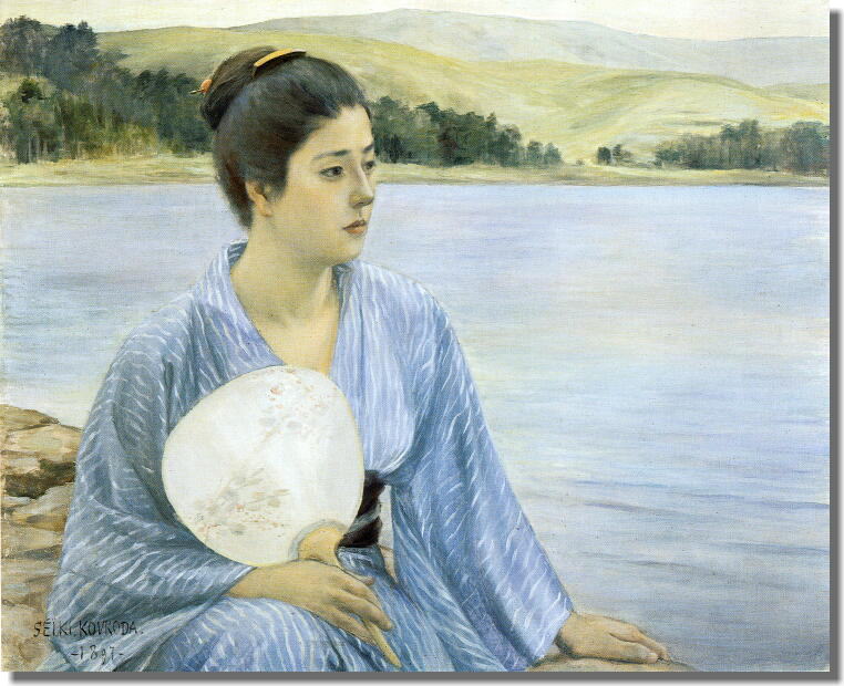 湖畔 黒田清輝 複製画 絵画