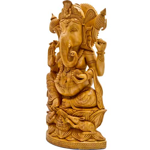 木彫りのガネーシャ神像 | ガネーシャ神と開運グッズ