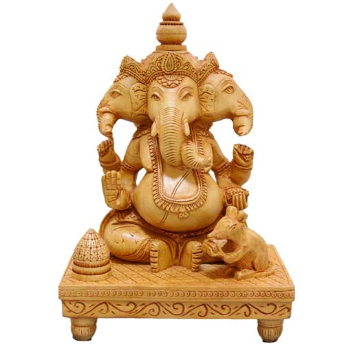 木彫りのガネーシャ神像 | ガネーシャ神と開運グッズ