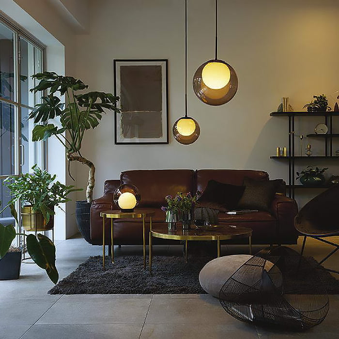 MORE STYLE Φ220 ペンダントライト｜アンバーガラス｜照明の