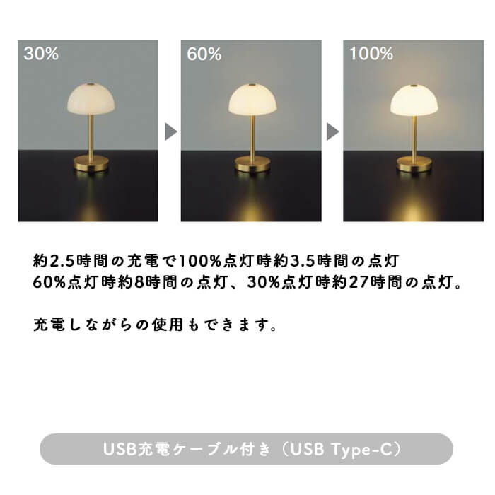 ポータブルスタンドライト・乳白ガラス 黒塗装｜充電式｜照明の