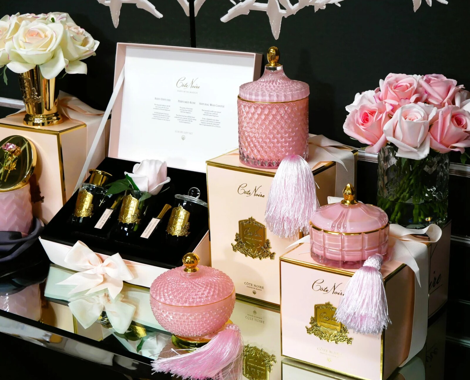 Côte Noire Luxury Gift Set - Rose Bud, Candle, Diffuser & Perfume