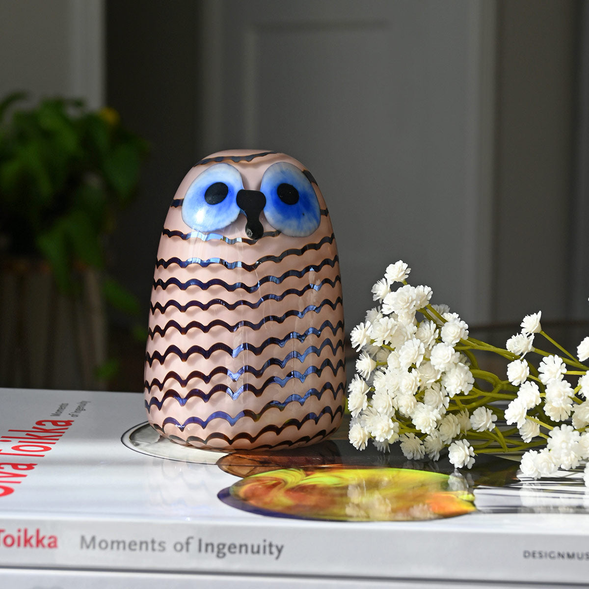 iittala Toikka Salmon Pink / Blue Owlet – GlassBirds.com
