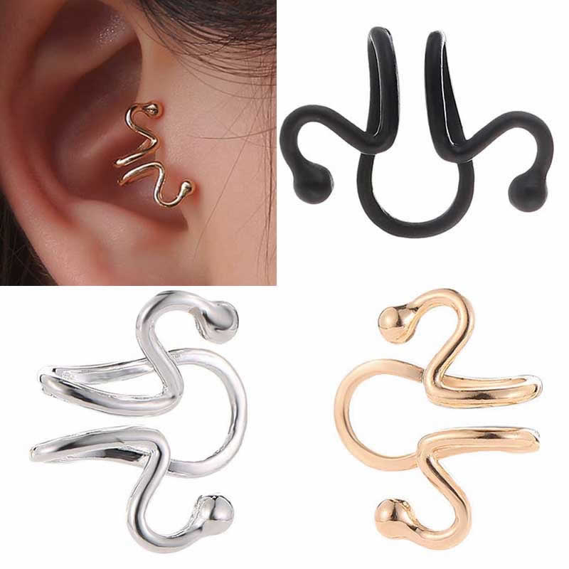 スネークヘッド トラガス イヤーカフ: ノンホールピアス/イヤーカフ