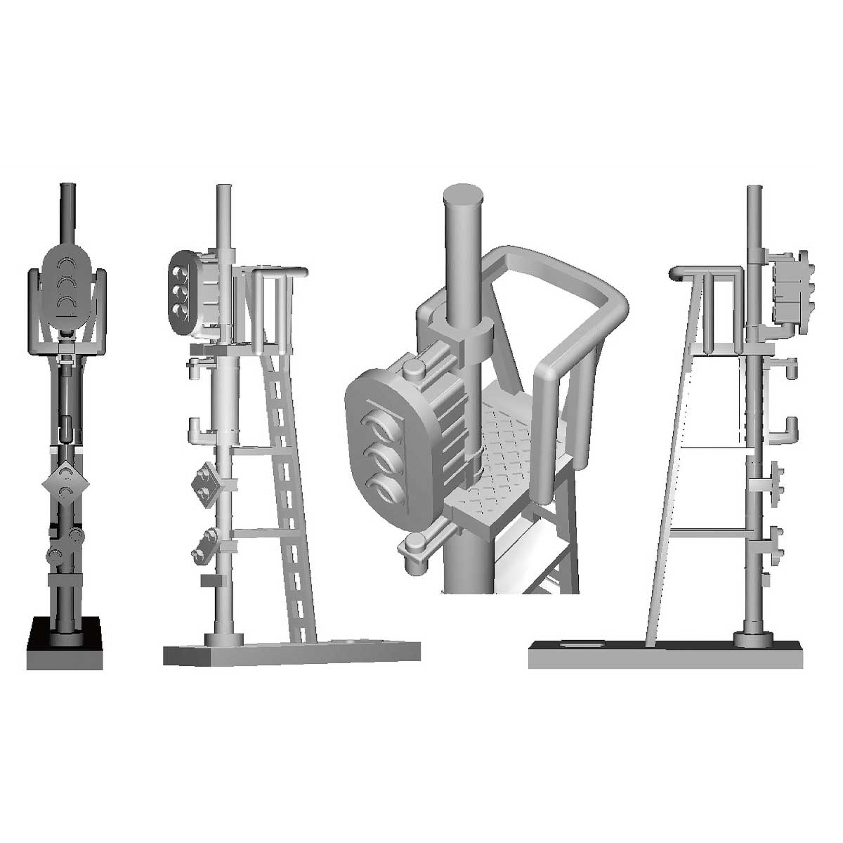 2217＞鉄道信号機（3～6灯・4基入り）｜ストラクチャーキット｜Nゲージ