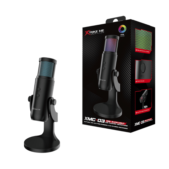 XTrike Me XMC-03 RGB USB Gaming Microphone - 48kHz Cardioid | eSunrise