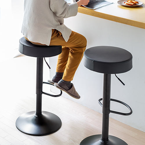 カウンターチェア（2脚セット・スツール・ハイ・丸椅子・足置き・昇降