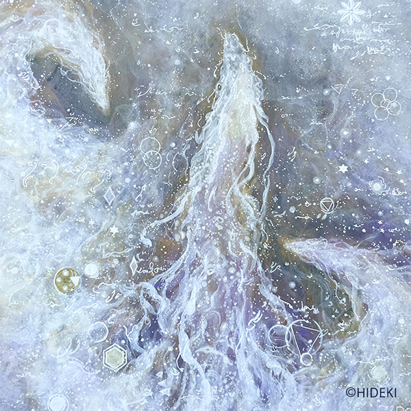 アクリル画『白光』が導く、神聖なる白龍の光輝く世界