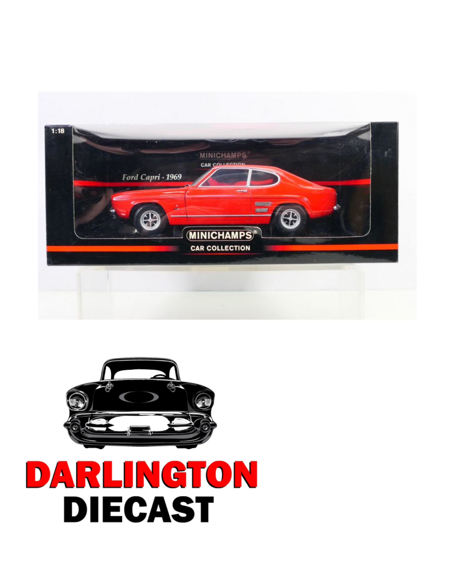 Minichamps 1969 Mk1 Ford Capri in red - Darlington Diecast