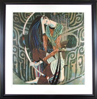 希少】アート作品 丁 紹光 ティンシャオカン 『朝の光』 ティンシャ