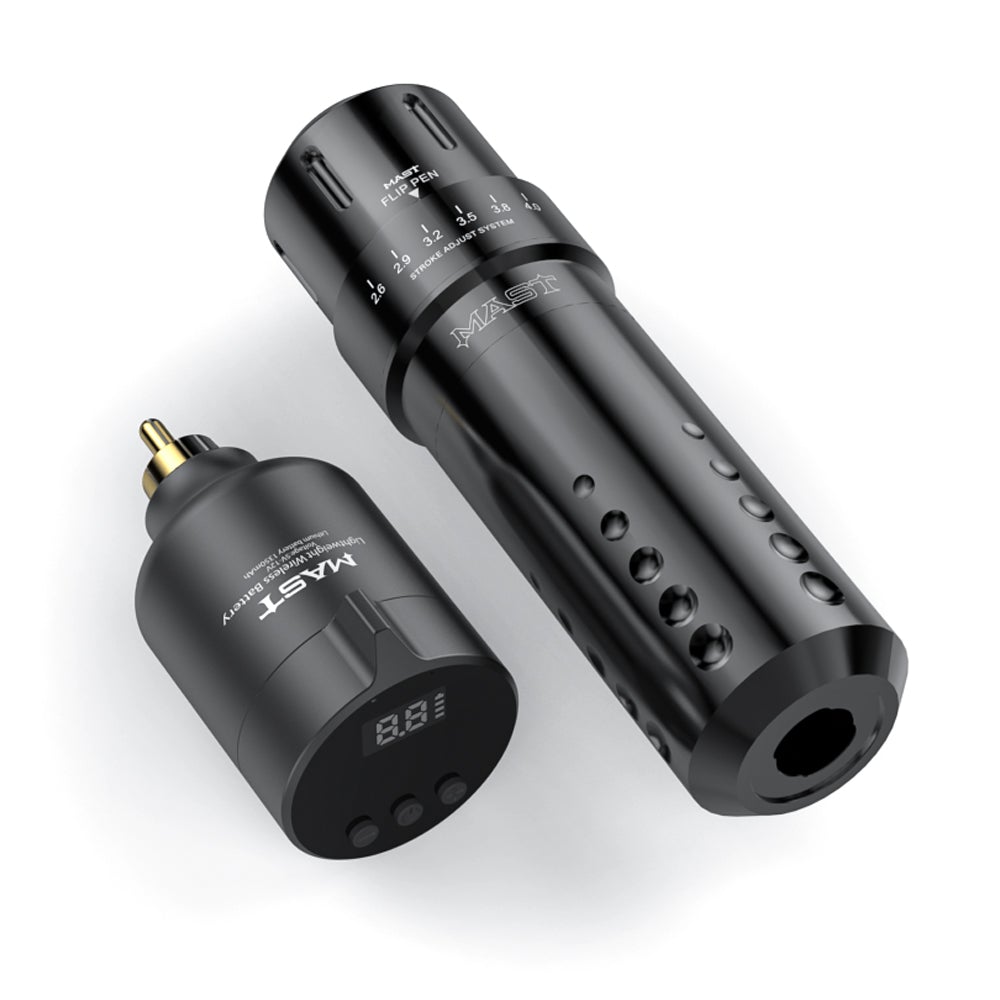 Mast Flip Rotary Tattoo Pen Machine with T1 Wireless Battery