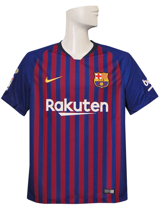 ナイキ) NIKE/18/19バルセロナ/ホーム/半袖/メッシ/LFP優勝バッジ