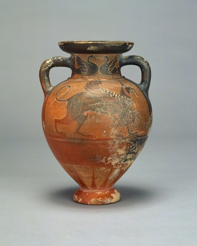 怪獣グリフィン文双耳壺 | イタリア、エトルスク | 収蔵品詳細 | 作品