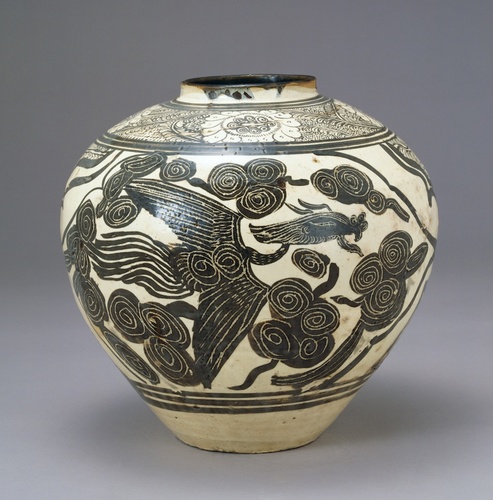 白地鉄絵鳳凰文壺 | 磁州窯 | 収蔵品詳細 | 作品を知る | 東京富士