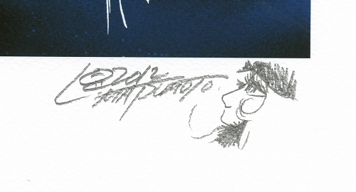 松本零士オリジナル版画「旅立ちの時」（リマーク入り＆直筆サイン色紙