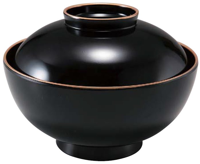 雑煮椀 蓋付き 食洗機対応 耐熱4.5寸 仙才雑煮椀 黒内黒天金の通販