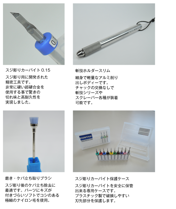 スジ彫りカーバイト0.15 スリムホルダーセット-株式会社ファンテック