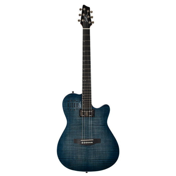 Godin A6 Ultra Electric Guitar ~ Denim Blue Flame — Fair Deal Music