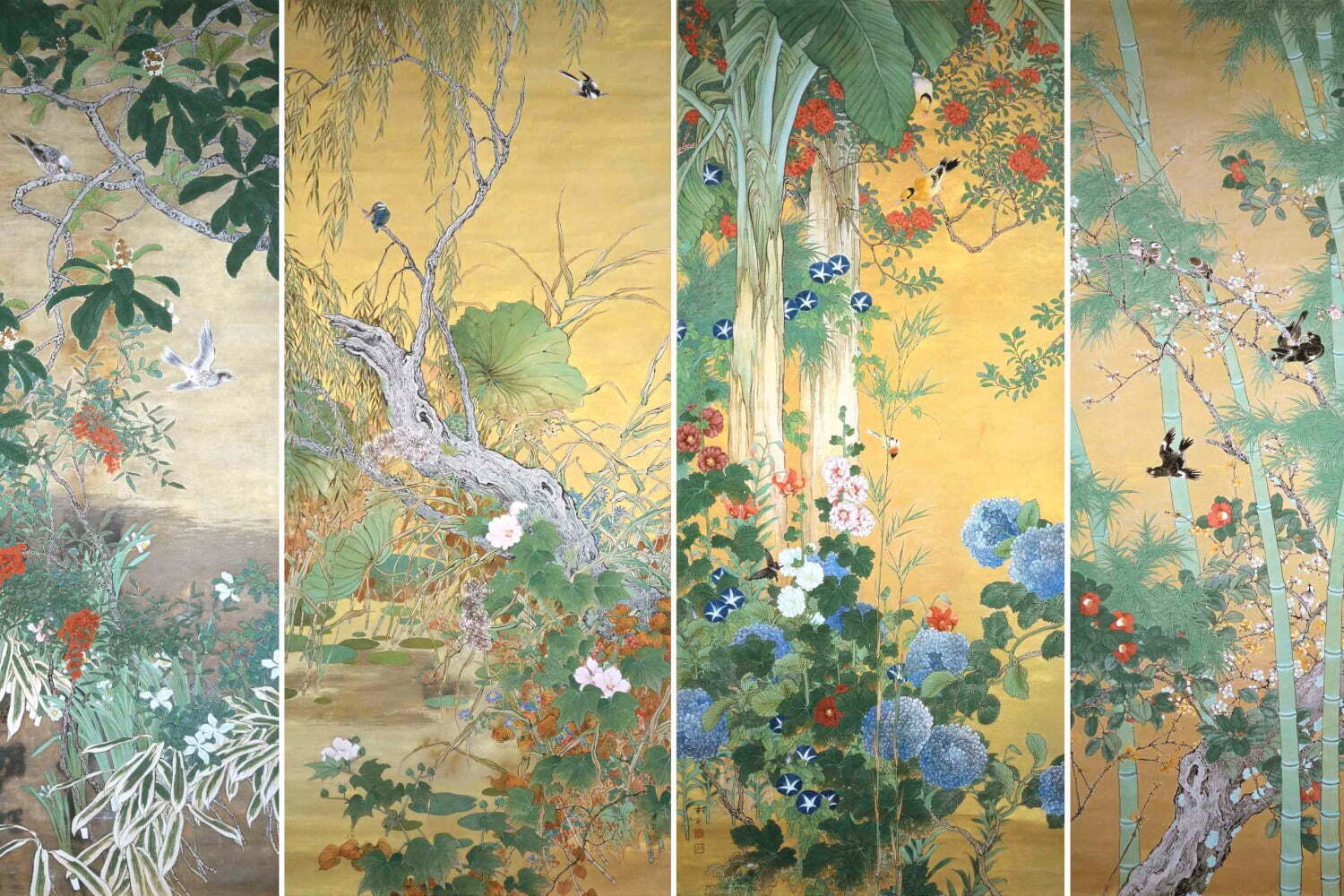 日本画家・池上秀畝の展覧会が長野県立美術館で - 大画面の華麗な花鳥
