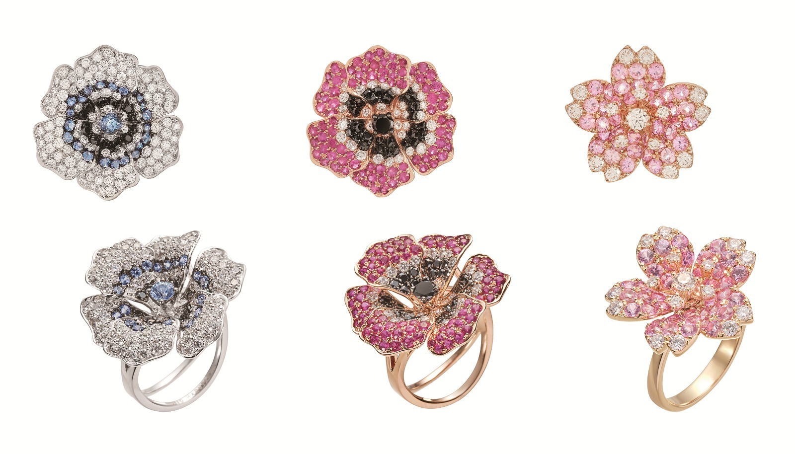 ミオ ハルタカ“花”の新作ジュエリー、花びらが動くさくら＆花言葉の