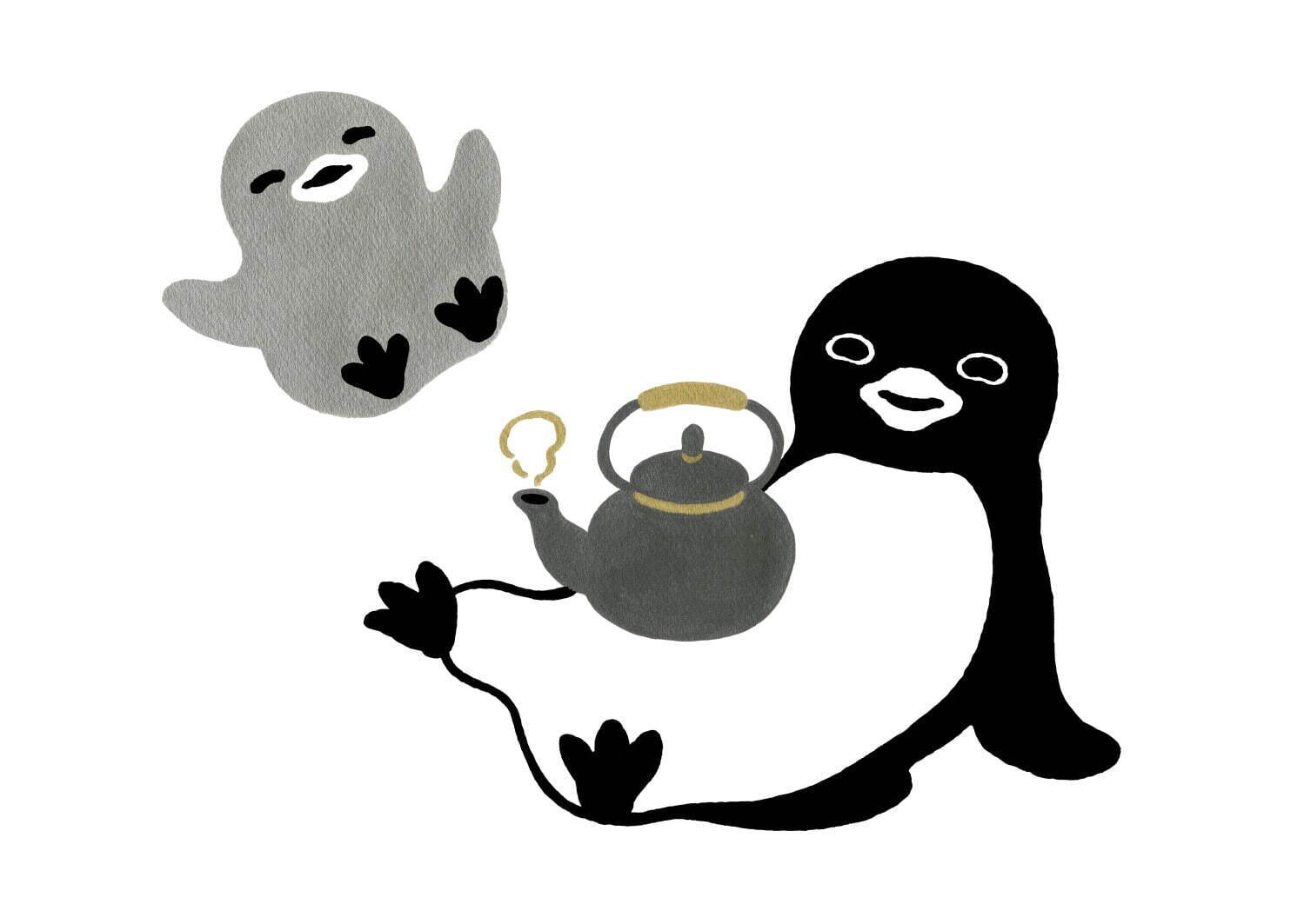 Suicaのペンギン”作者・坂崎千春の版画展「ペンギン喫茶」京都髙島屋