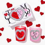 ディプティックバレンタイン限定キャンドルセット、“ハート形”ラベルの