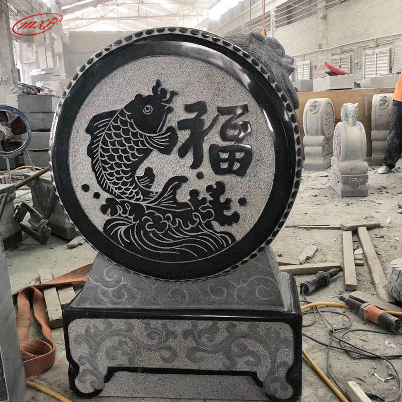 青石雕刻门墩一对抱鼓石福鱼貔貅石墩酒店家用装饰摆件定做MXFSD-MG2523