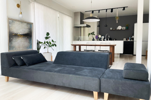 Akari light FLANNEL SOFAの オットマンとクッション Akari light