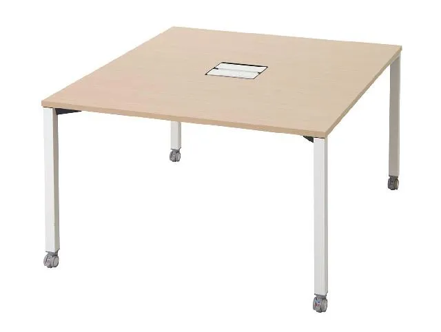 スクエアデスクW1200*D1400 キャスター付（ホワイトオーク）｜コーユー