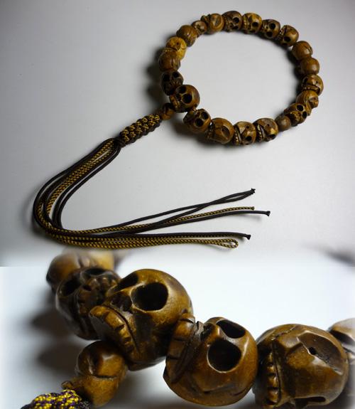 男性用数珠 柘植 骸骨彫り 18玉 共仕立ての通販 - お香専門店香源