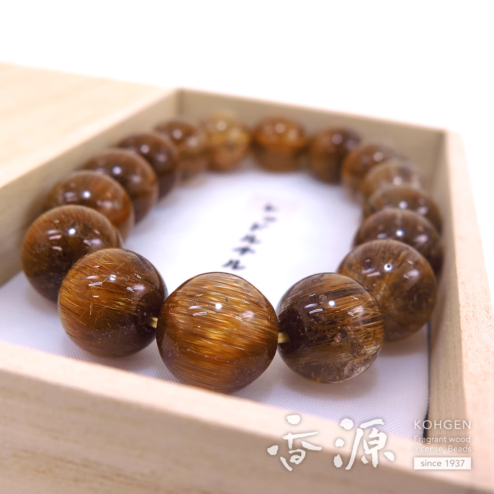 レッドルチルクォーツ 13mm玉 ブレスレット 腕輪念珠 ストレート 限定